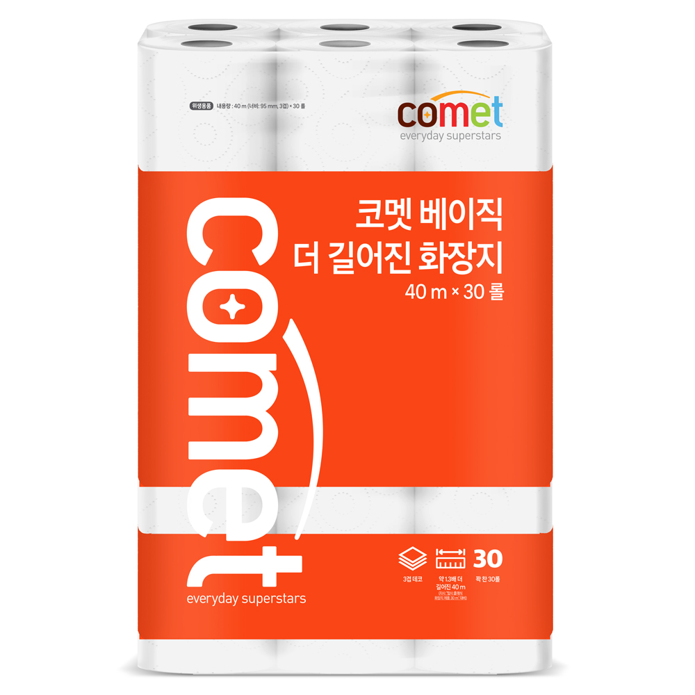 코멧 베이직 더 길어진 화장지 3겹 40m 리뷰